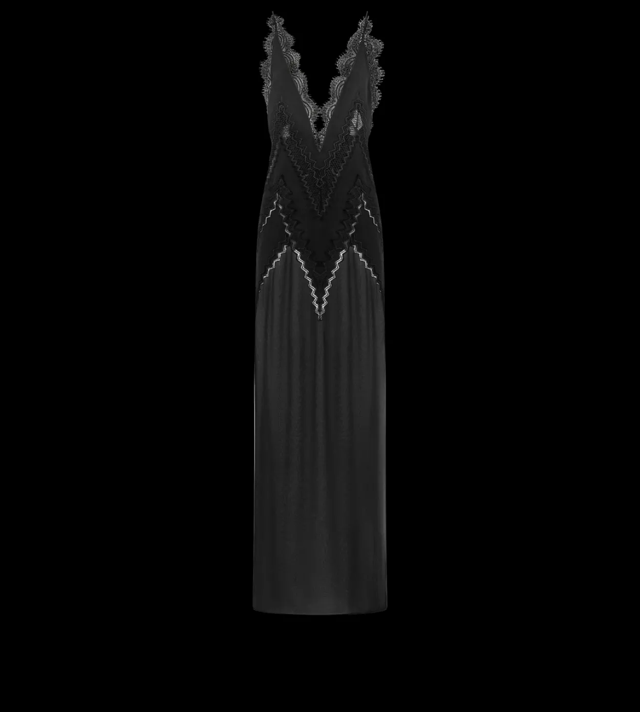 LACE-ENCRUSTED EVENING DRESS