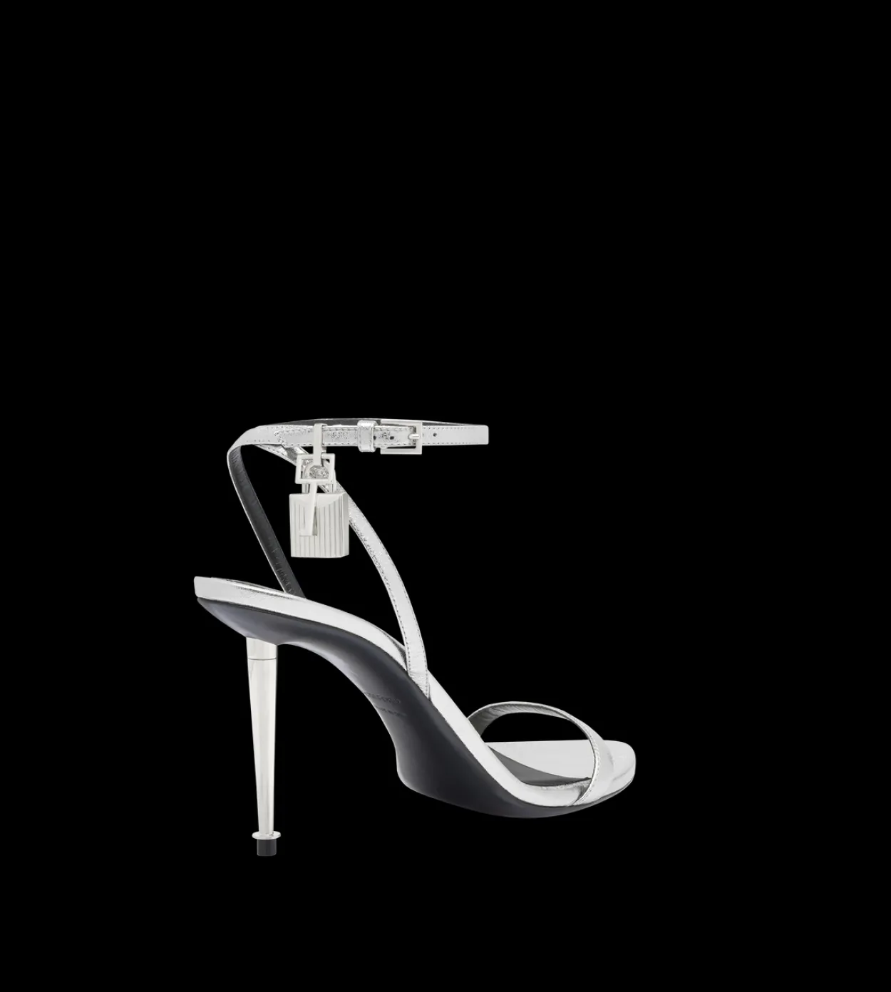 LAMINATED NAPPA LEATHER PADLOCK SANDAL