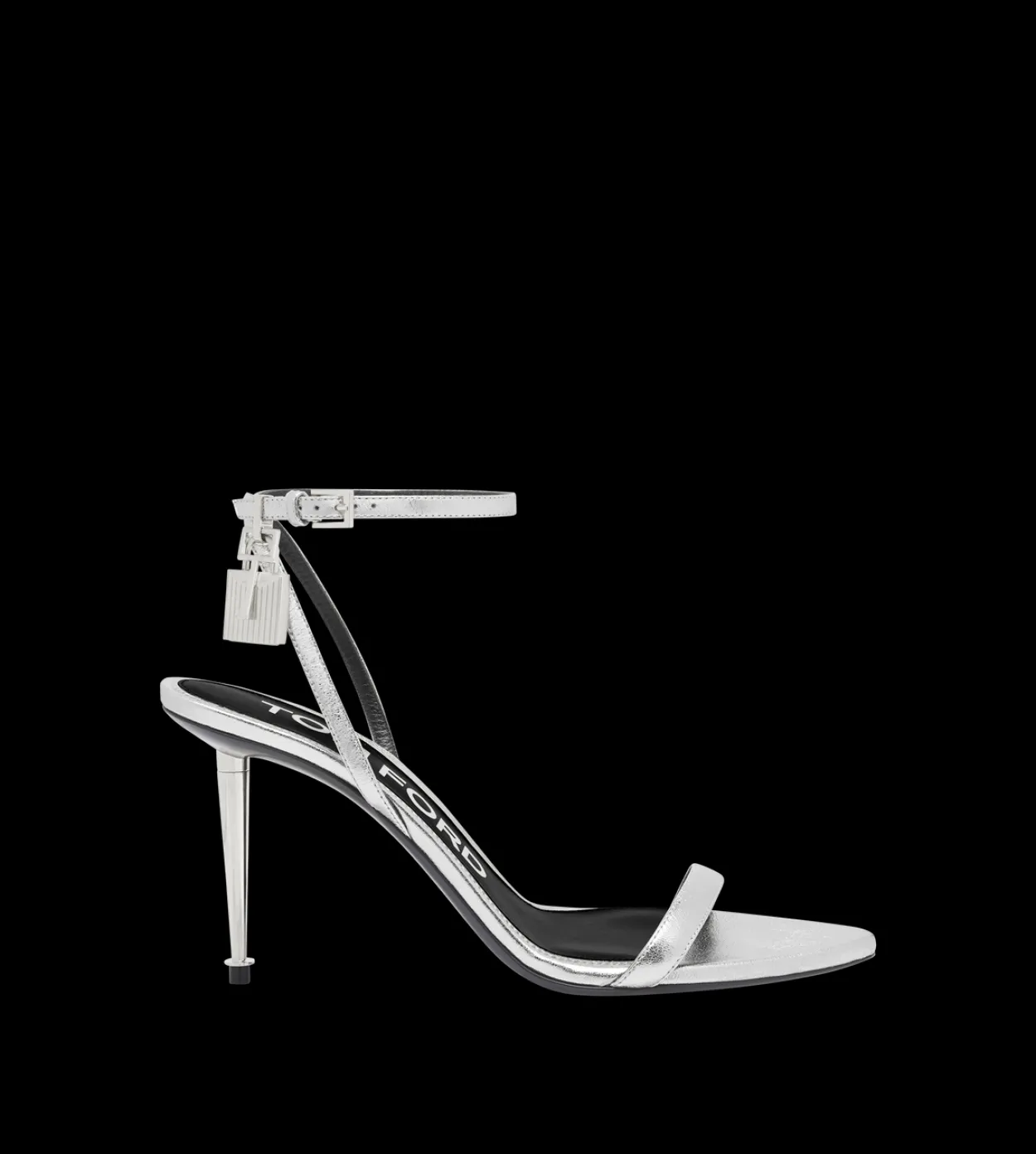 LAMINATED NAPPA LEATHER PADLOCK SANDAL