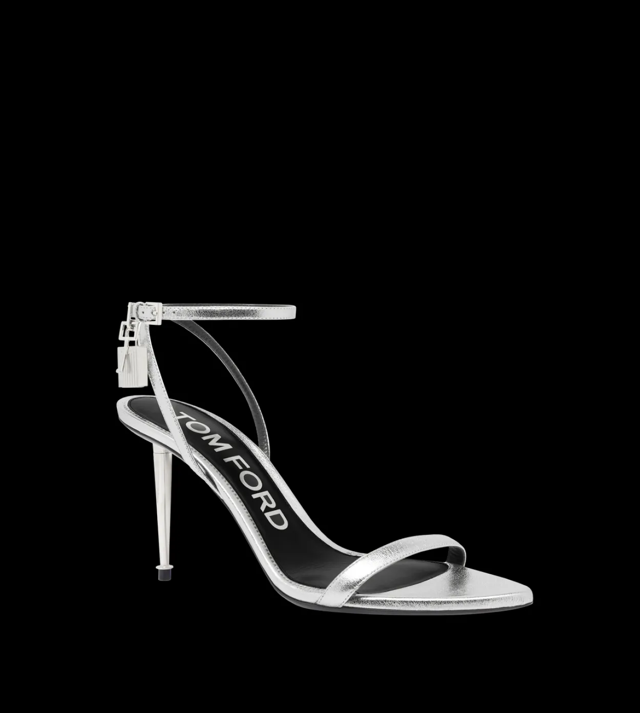 LAMINATED NAPPA LEATHER PADLOCK SANDAL