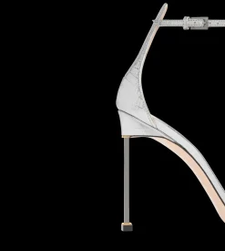 LAMINATED PRINTED TEJUS SPIRE ANKLE STRAP SANDAL