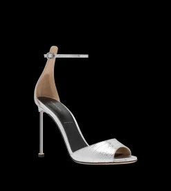 LAMINATED PRINTED TEJUS SPIRE ANKLE STRAP SANDAL