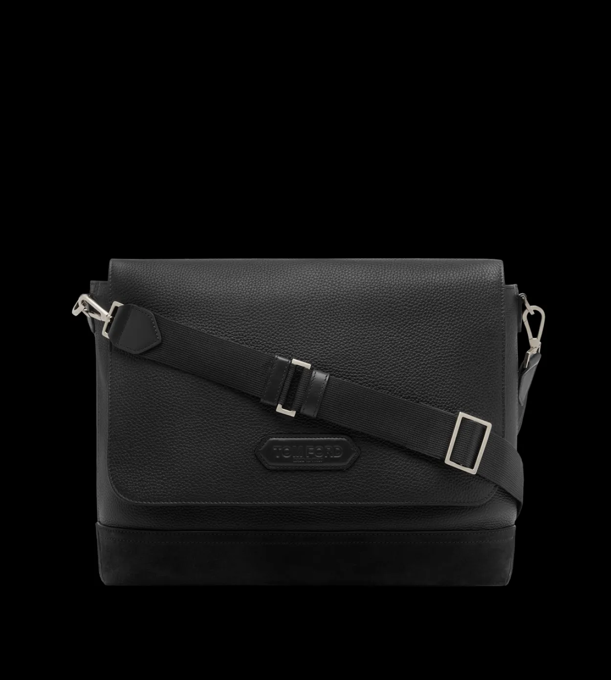 LEATHER AND SUEDE CHIC SPORT FLAP MESSENGER