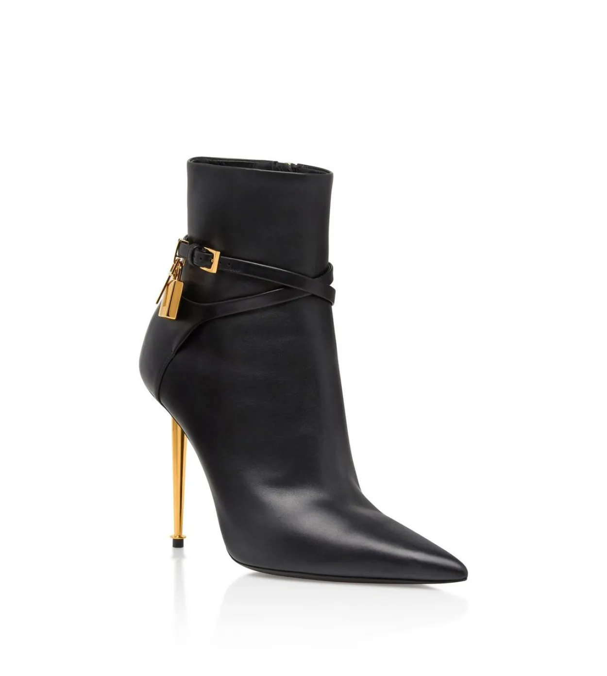LEATHER PADLOCK ANKLE BOOT
