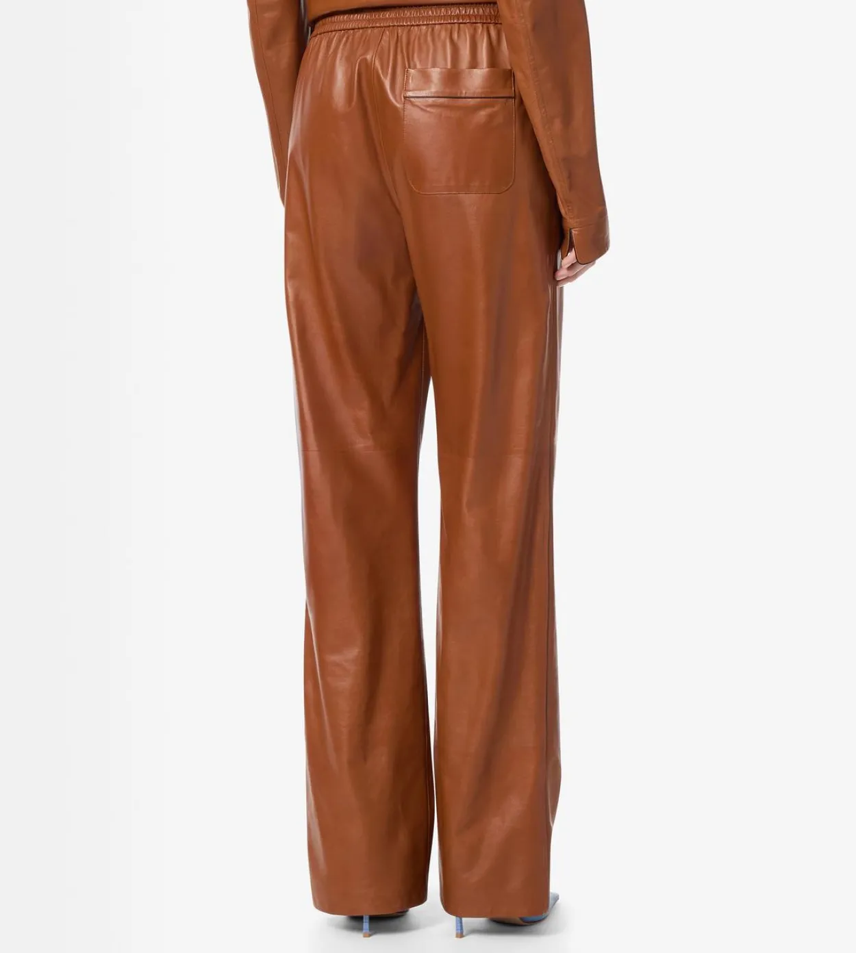 LIGHTWEIGHT GUANTERIA LEATHER PAJAMA PANTS WITH PIPING