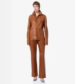 LIGHTWEIGHT LEATHER PAJAMA SHIRT
