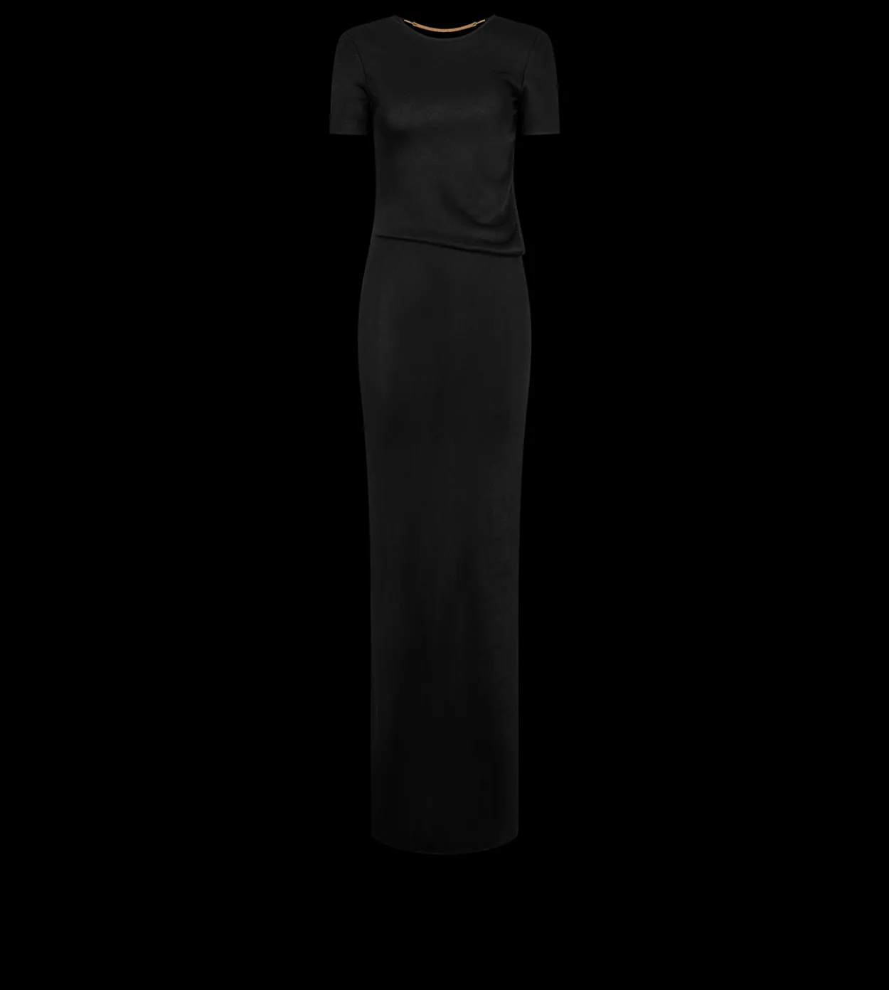 LONG DRESS WITH CUT OUT AND CHAIN CLOSURE