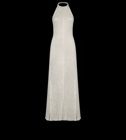 LONG HALTERNECK DRESS WITH OPEN BACK AND TOM FORD METAL PLAQUE