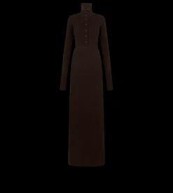 LONG OPEN TURTLENECK CASHMERE DRESS