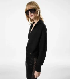 LONG SLEEVE CASHMERE SILK POLO
