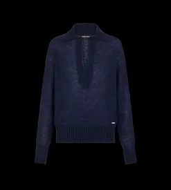 LONG SLEEVE CASHMERE SILK POLO