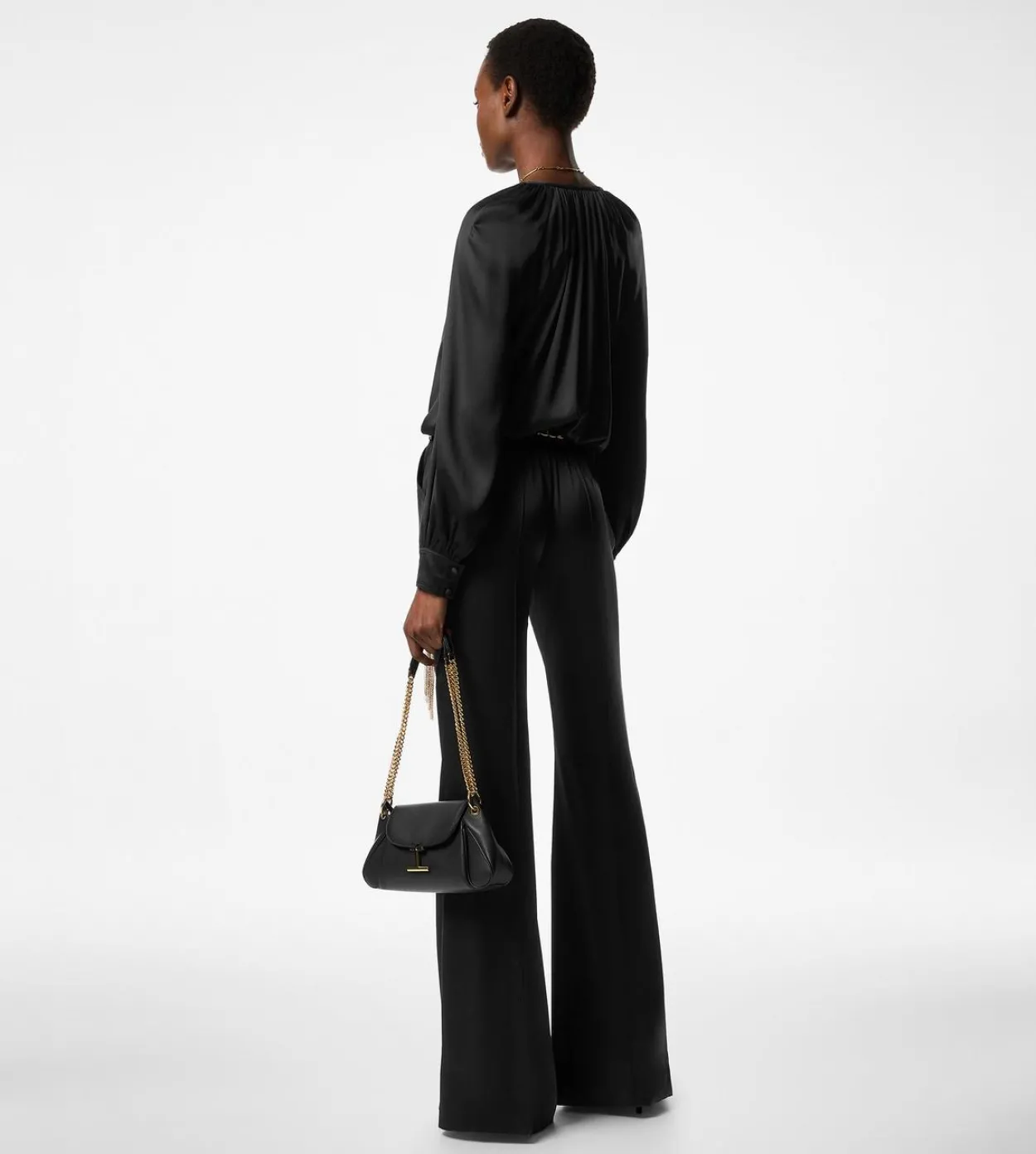 LONG SLEEVE GATHERED JUMPSUIT