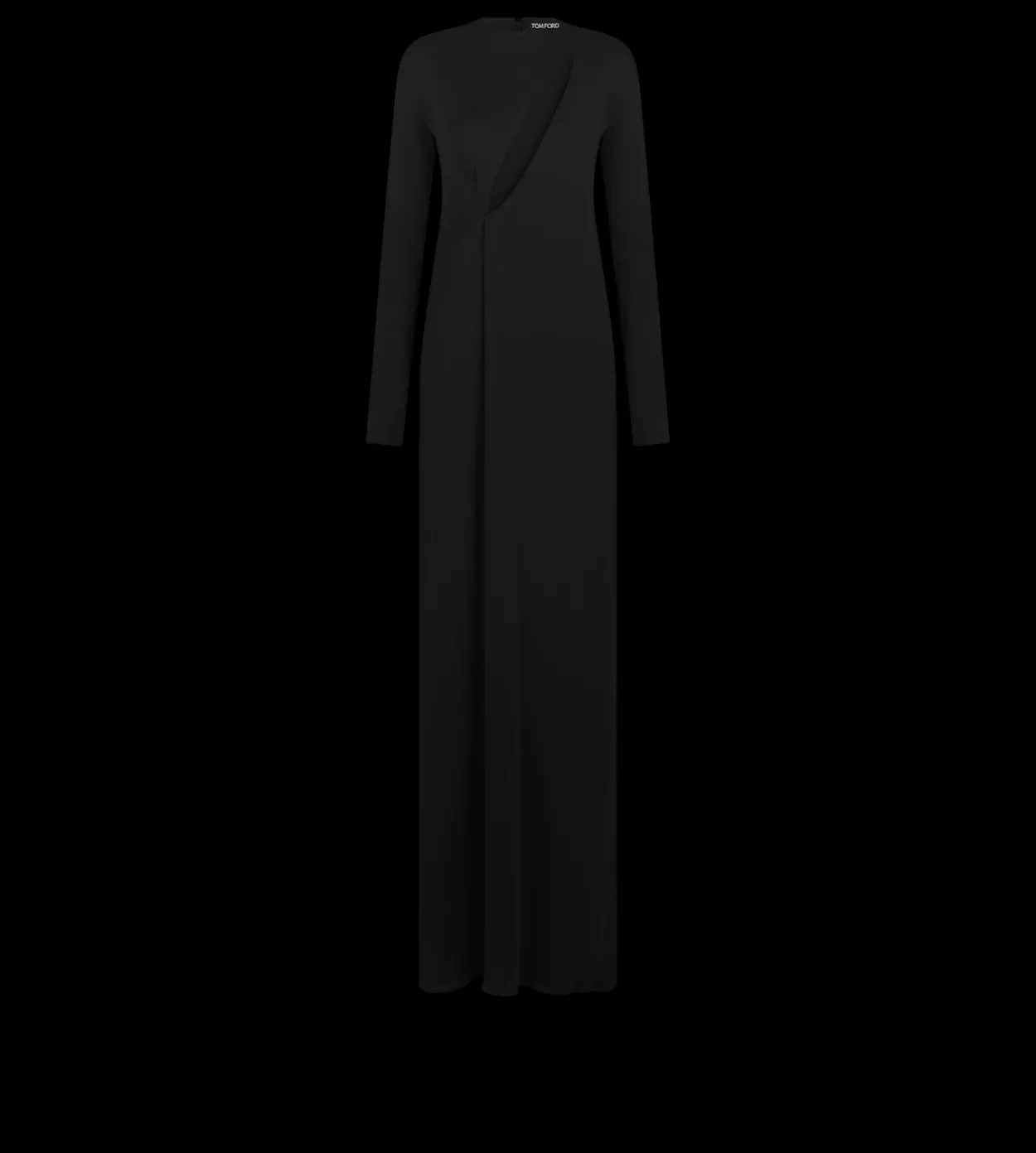 LONG SLEEVE SLASH FRONT EVENING DRESS