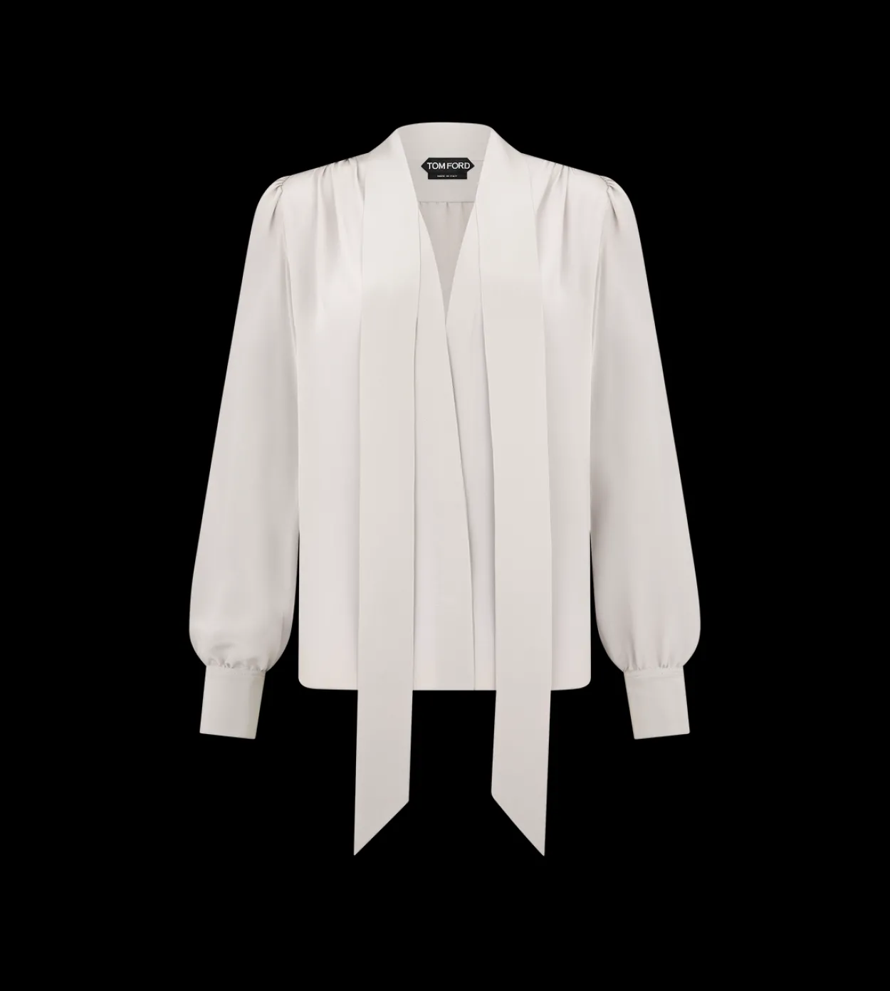 LONG SLEEVE V-NECK LAVALLIERE BLOUSE