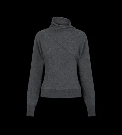 LONG SLEEVE WRAP COLLAR KNIT