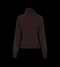 LONG SLEEVE WRAP COLLAR KNIT