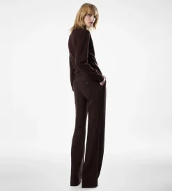 LONG SLEEVE WRAP COLLAR KNIT