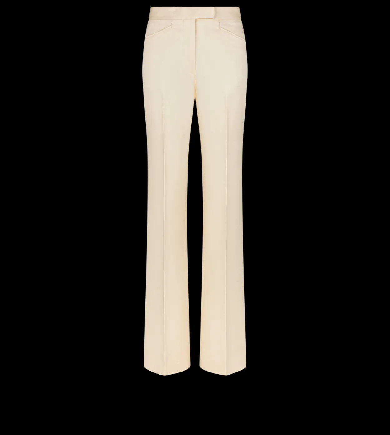 LUSTROUS BARATHEA SILK WOOL TAILORED TUXEDO WIDE LEG PANTS