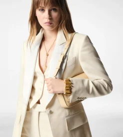 LUSTROUS BARATHEA SILK WOOL TAILORED TUXEDO WIDE LEG PANTS