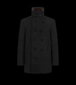 MELTON WOOL SHEARLING PEACOAT