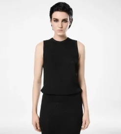 MICRO SEQUINS EMBELLISHED RIB RELAXED TANK