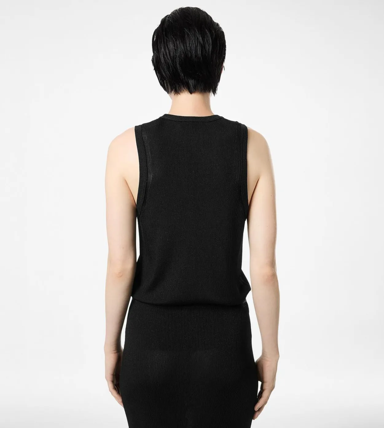 MICRO SEQUINS EMBELLISHED RIB RELAXED TANK