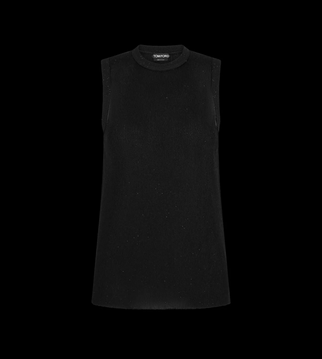 MICRO SEQUINS EMBELLISHED RIB RELAXED TANK