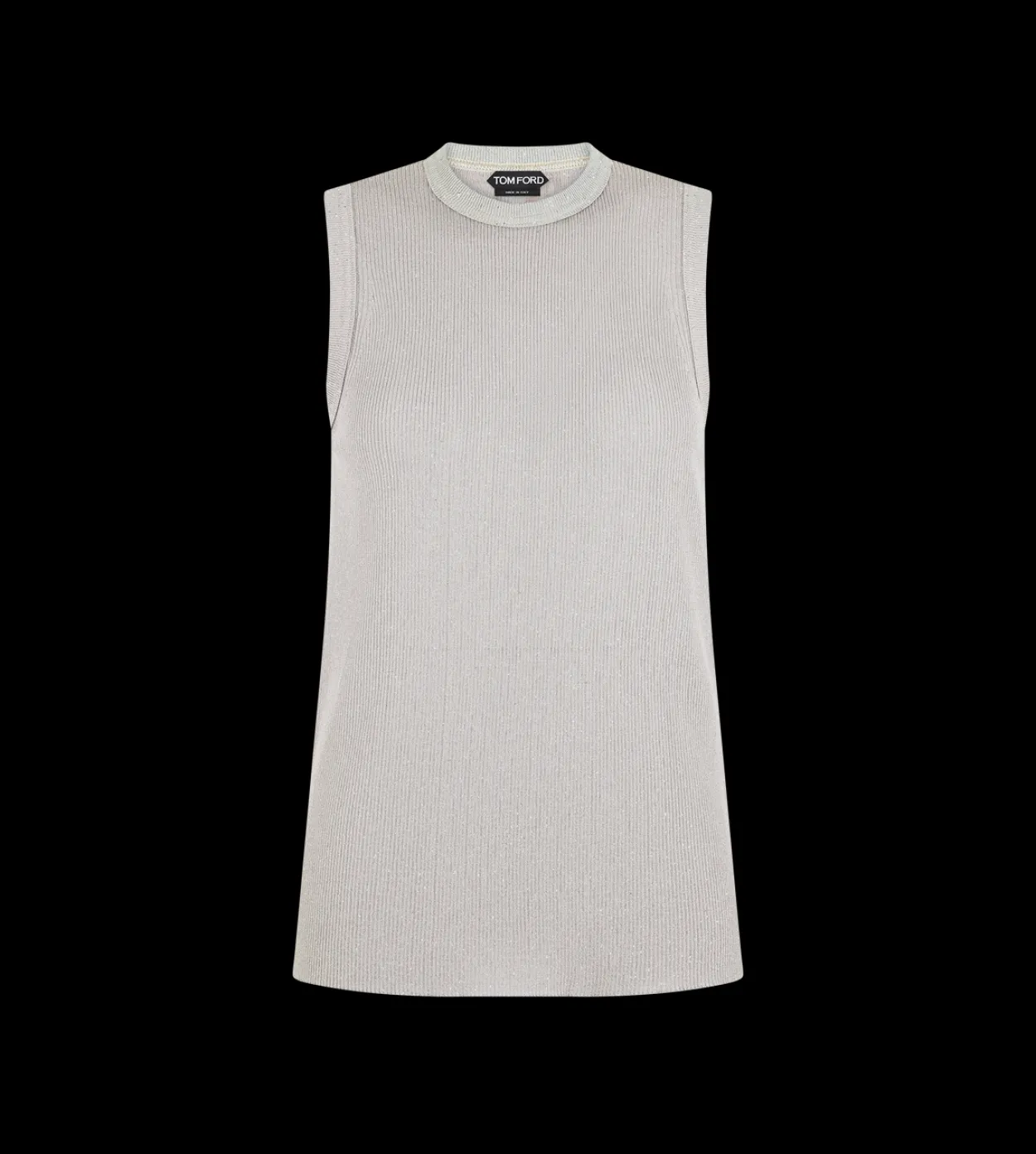 MICRO SEQUINS EMBELLISHED RIB RELAXED TANK