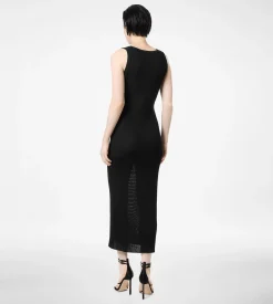 MICRO SEQUINS EMBELLISHED RIB MID-LENGTH TANK DRESS