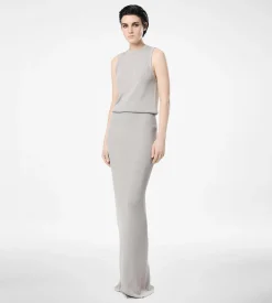 MICRO SEQUINS EMBELLISHED RIB LONG SKIRT