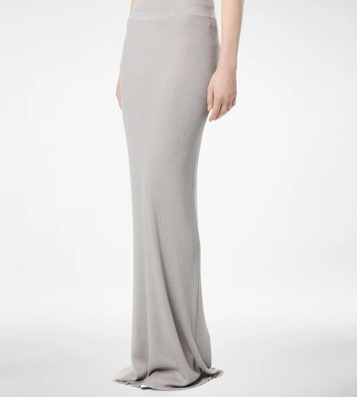 MICRO SEQUINS EMBELLISHED RIB LONG SKIRT