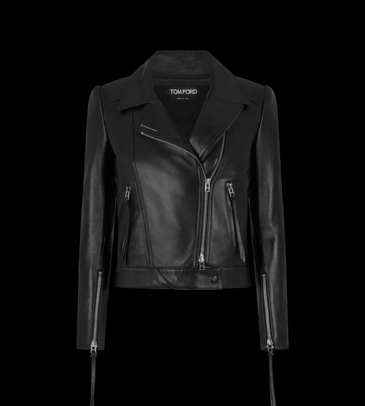 NAPPA LEATHER BIKER JACKET WITH T-TRIM