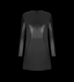 NAPPA LEATHER CREWNECK MINI DRESS