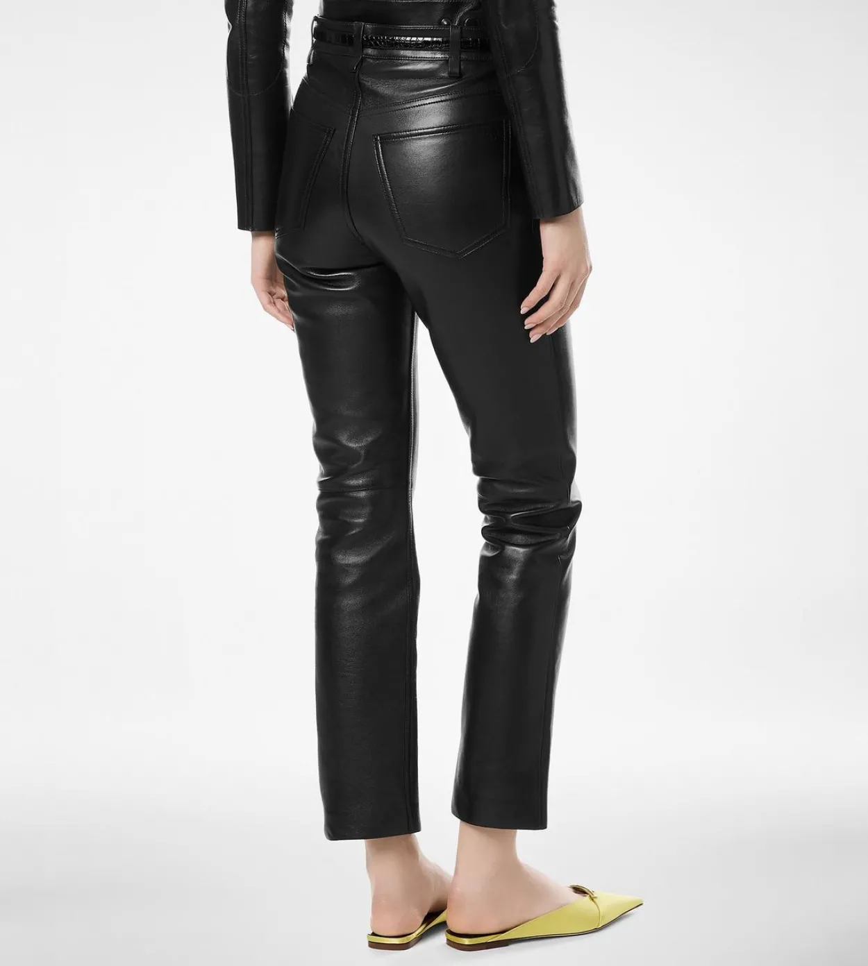 NAPPA LEATHER FIVE-POCKET PANTS WITH TF DEBOSSED LOGO