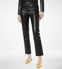 NAPPA LEATHER FIVE-POCKET PANTS WITH TF DEBOSSED LOGO