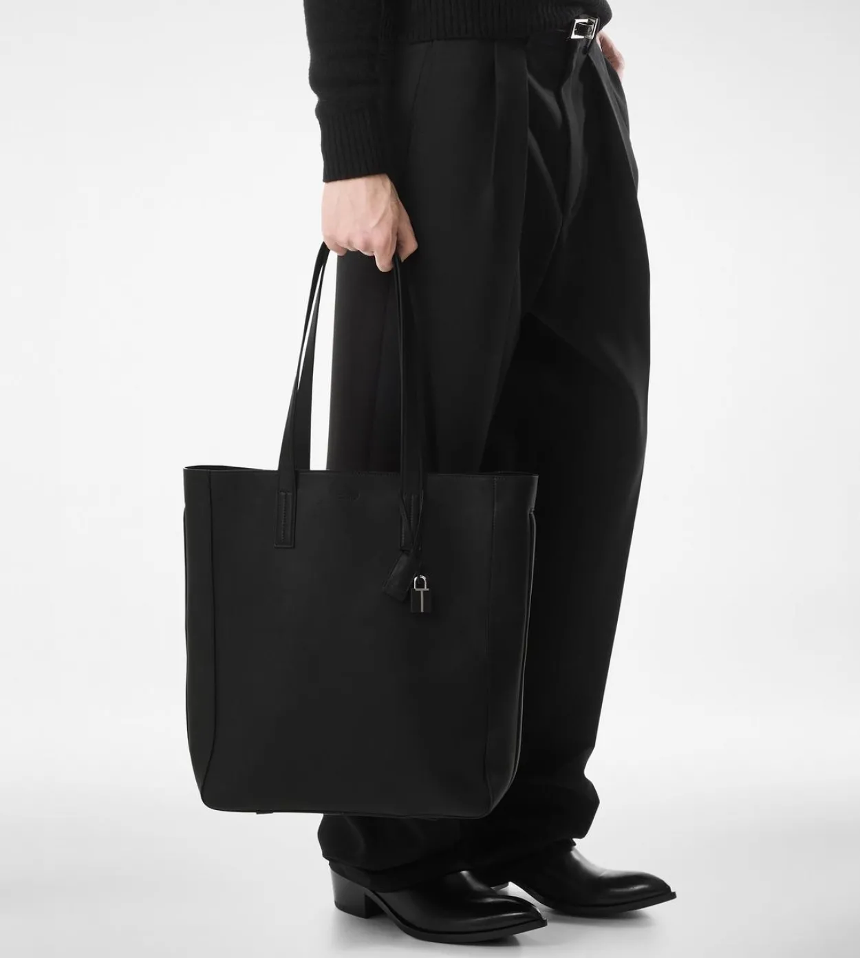NATURAL LEATHER NORTH SOUTH TOTE