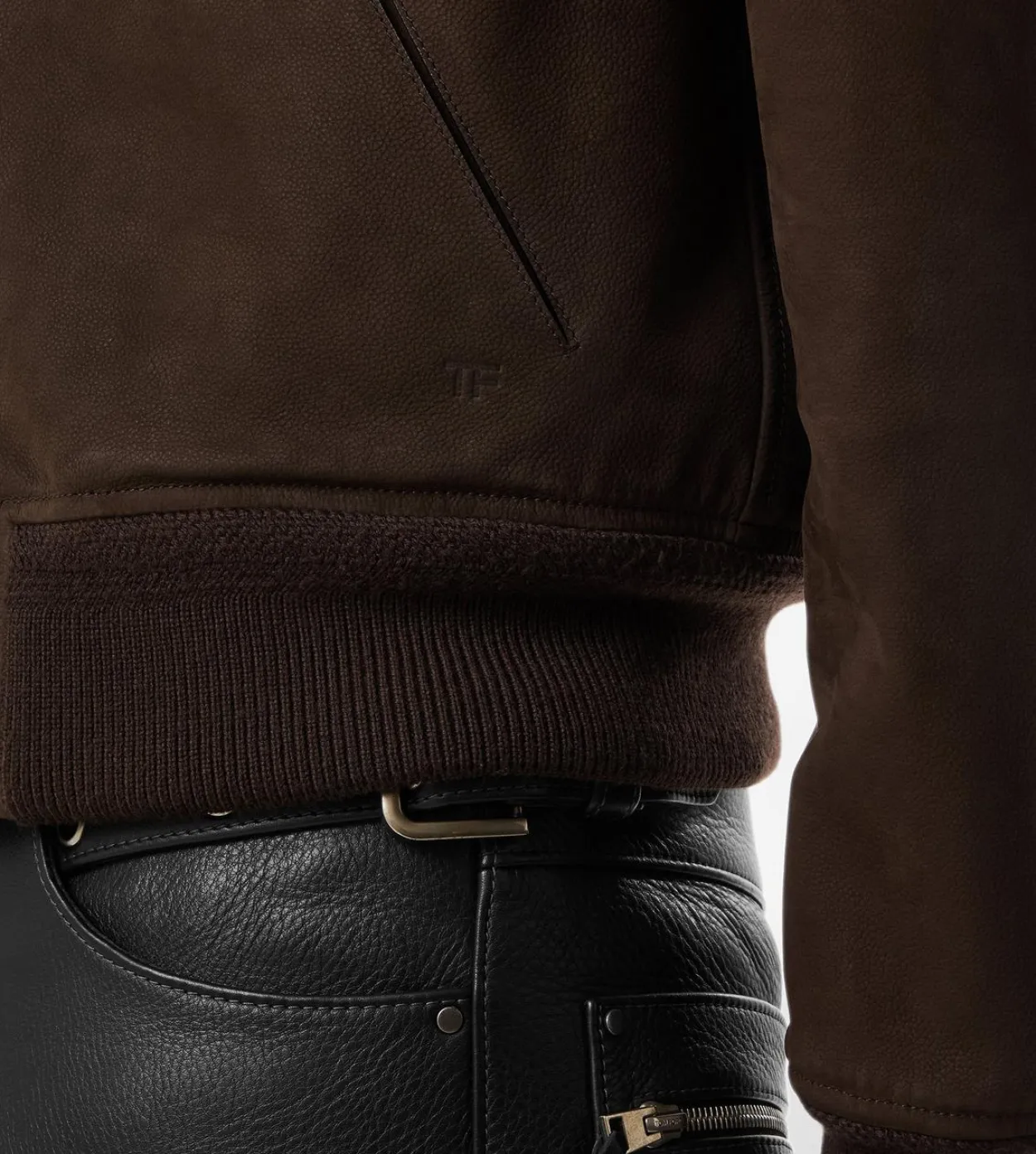 NUBUCK SHEARLING FLIGHT BOMBER