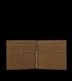 NUBUCK T LINE MONEY CLIP WALLET