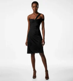 ONE SHOULDER TWIST FRONT COCKTAIL DRESS