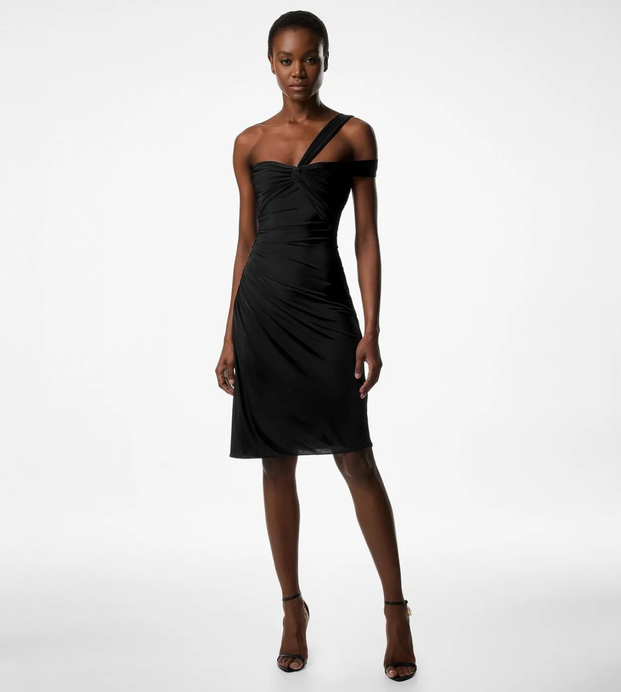ONE SHOULDER TWIST FRONT COCKTAIL DRESS