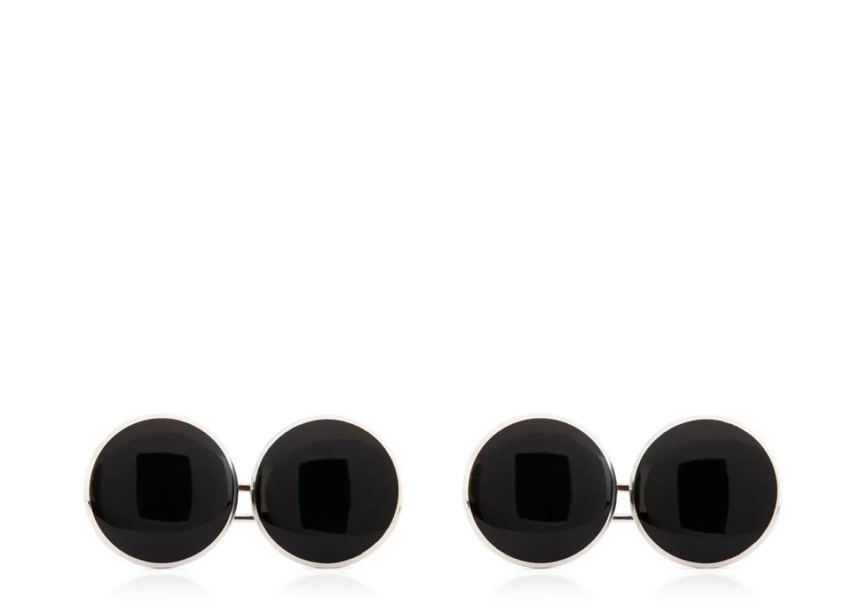 ONYX ROUND CUFFLINKS