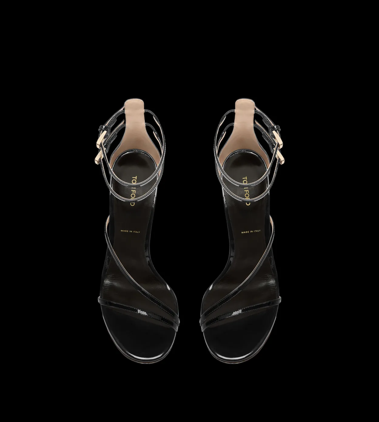 PATENT LEATHER ANKLE STRAP SANDAL