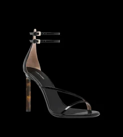 PATENT LEATHER ANKLE STRAP SANDAL