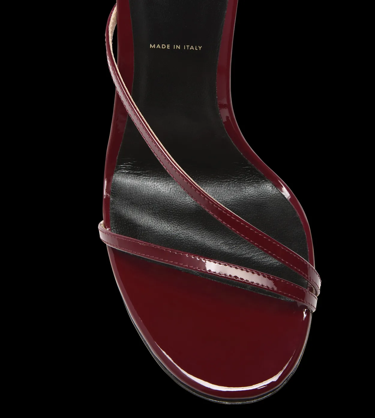PATENT LEATHER ANKLE STRAP SANDAL