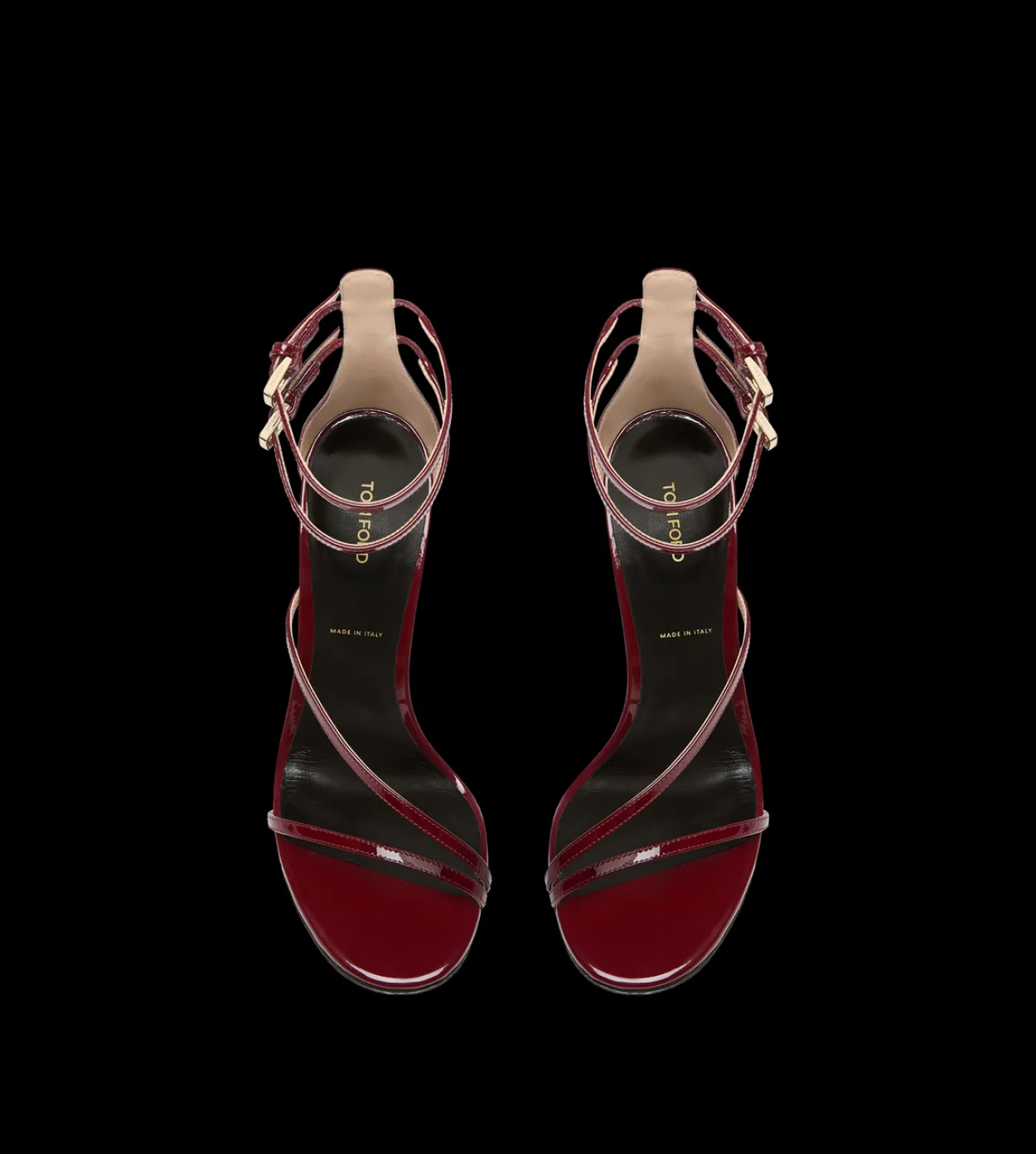 PATENT LEATHER ANKLE STRAP SANDAL