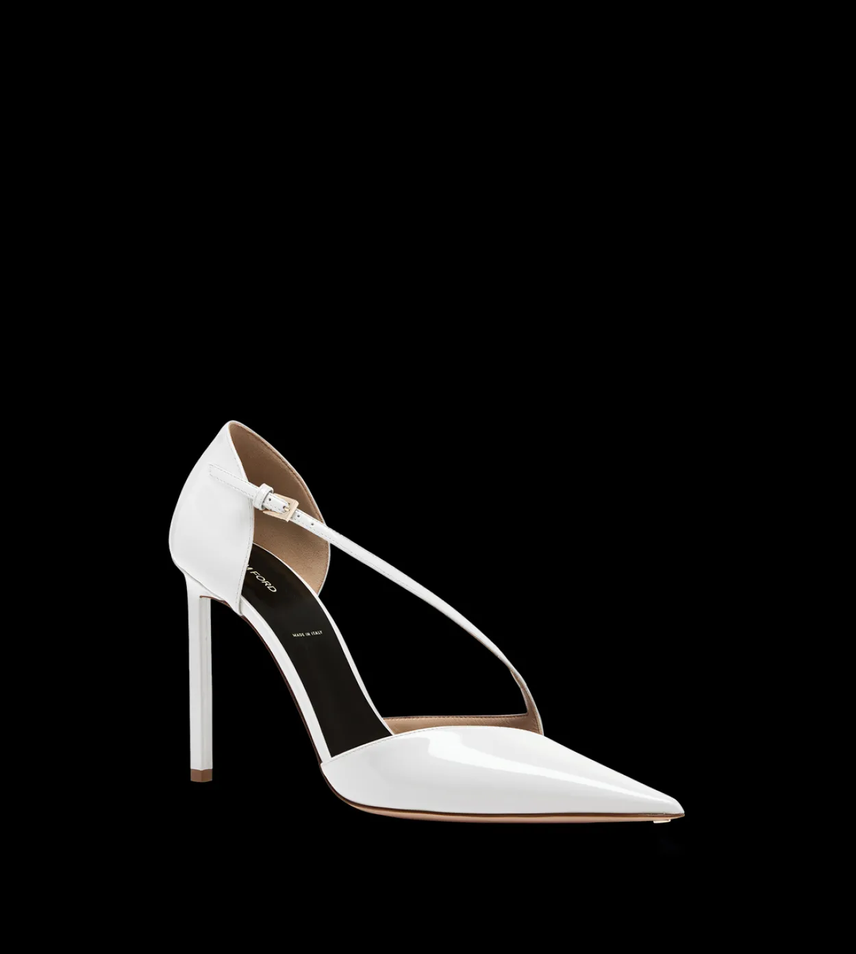 PATENT LEATHER ASYMMETRIC PUMP
