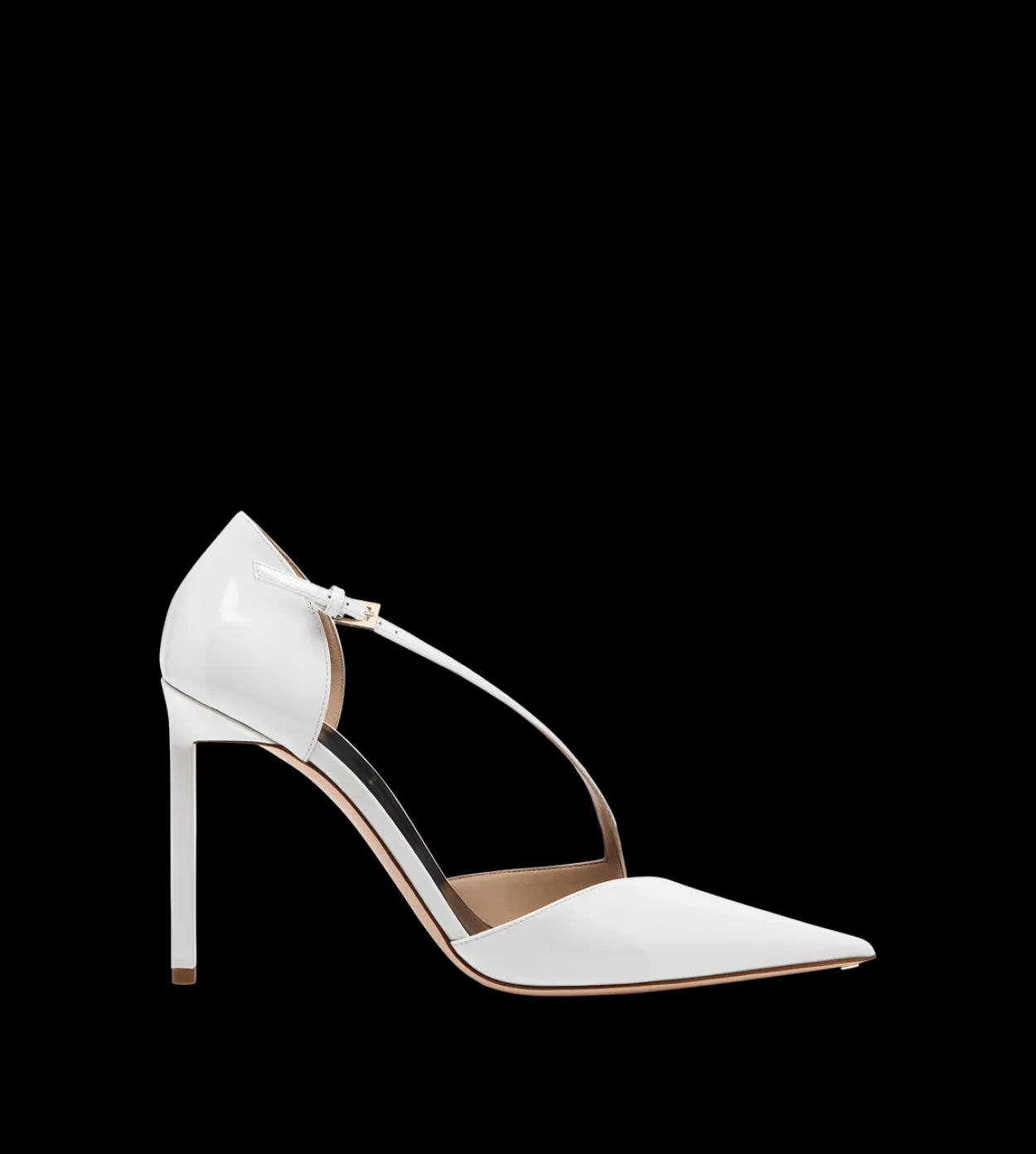 PATENT LEATHER ASYMMETRIC PUMP