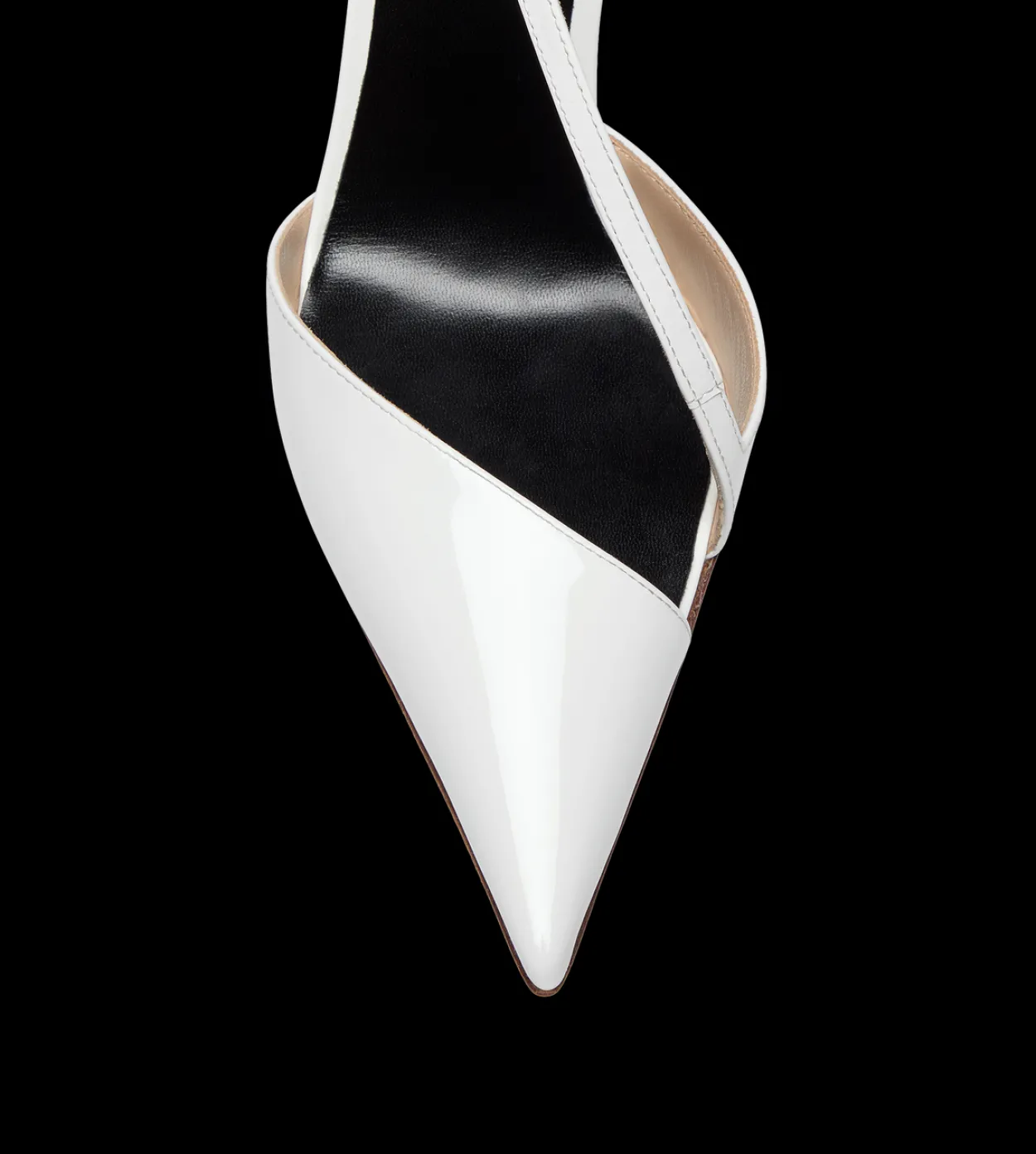 PATENT LEATHER ASYMMETRIC PUMP