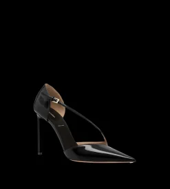PATENT LEATHER ASYMMETRIC PUMP