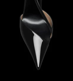 PATENT LEATHER ASYMMETRIC PUMP